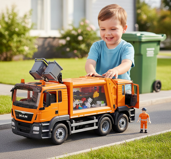 Heavy-Duty Clean Up: The Bruder 03760 MAN TGS Garbage Truck 1 The Bruder 03760 MAN TGS Garbage Truck