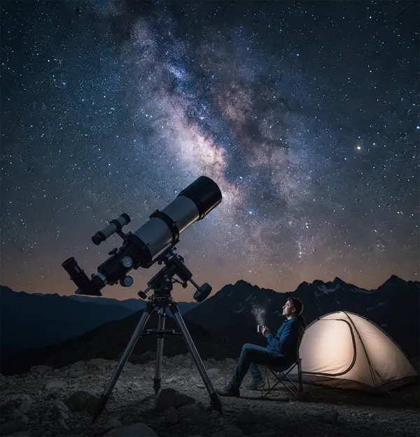 stargazing-with-telescope-under-milkyway