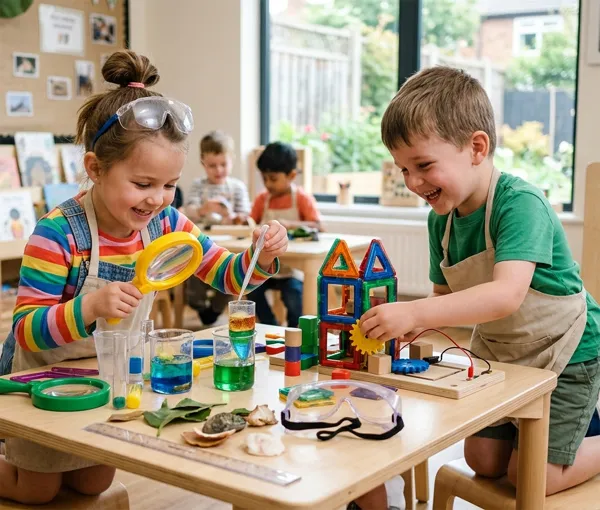 Children engaging in STEM at age 5 activities