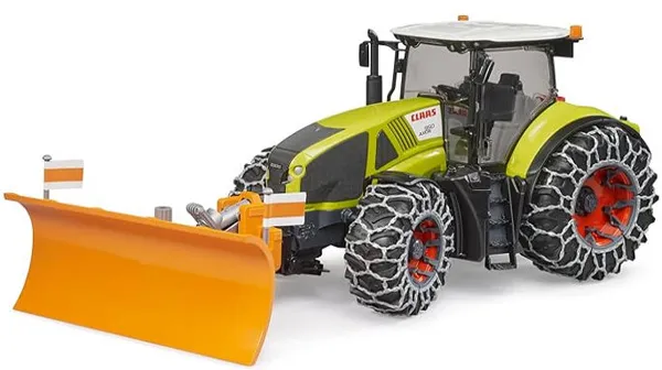 The Ultimate Winter Workhorse: Bruder 03018 Claas Axion 950 with Snow Chains and Snow Blade